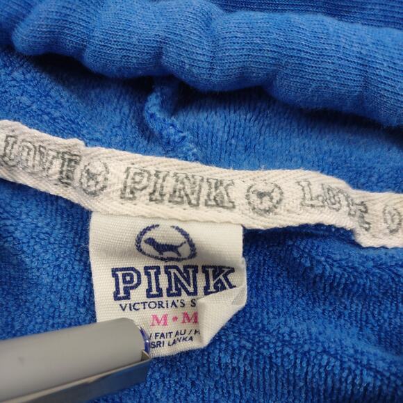 Victoria Secret PINK Oversized Hoodie, Zip Up, Size Medium, Blue in Color - Picture 3 of 9